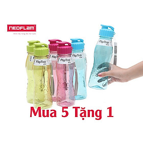 [Hàng chính hãng - Mua 5 tặng 1] Combo 5 Chai đựng nước bằng nhựa Tritan-Fliptop 700ml, Neoflam Hàn Quốc