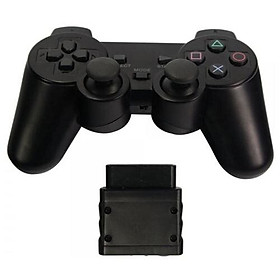 Mua tay cầm ps2 không dây tay bấm không dây ps2 màu đen