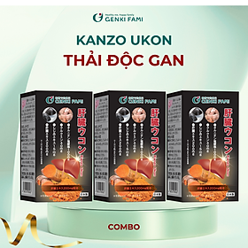 Combo 3 Hộp Viên Uống Bổ Gan Kanzo Ukon Genki Fami Nhật Bản Hỗ Trợ Giải Độc, Bảo Vệ Tăng Cường Chức Năng Gan