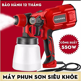 Mua Máy phun sơn cầm tay HADAWA - Công suất khỏe 550W - Máy phun sơn dùng điện 220V - Dung tích bình 800 ML - SPRAY G U N