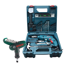 Bộ máy khoan động lực Bosch GSB 550 MP SET 19 chi tiết + Bộ mũi vặn vít cầm tay Bosch 10 món