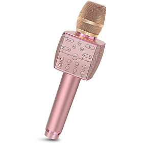 Karaoke micro bluetooth không dây chuyên nghiệp mics động cơ di động cho nhà KTV Party người lớn/trẻ em màu sắc: vàng hồng vàng