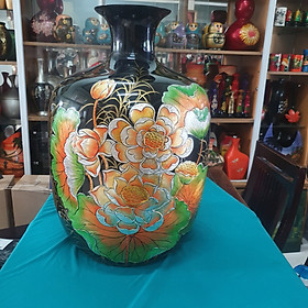 Bình hút tài lộc sơn mài cao cấp Thanh Bình Lê size H70x46 cm cắm hoa, đựng được nước, rớt không bể, trang trí nhà cửa, văn phòng, làm quà tặng ý nghĩa