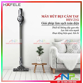 Mua Máy Hút Bụi Cầm tay HAFELE HSV-21G/535.43.079 (Thiết kế không dây cơ động với 4 chổi hút - Lực Hút 10 kPA Siêu Khỏe - Pin Li-ion 2600 mAh Bền Bỉ - Động cơ BLDC với độ ồn   70 dB Êm Ái) - Hàng Chính Hãng