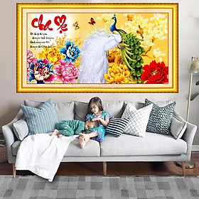 Mua Tranh đính đá - Tranh thêu chữ thập Cha mẹ LV3053  LV078 - tự thêu