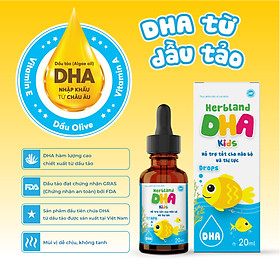 Herbland DHA Kids hỗ trợ tốt cho sự phát triển trí não và thị lực hộp 1 lọ