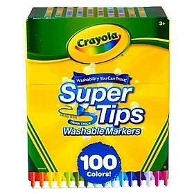 Hộp 100 Bút Lông Màu Super Tips Washable Markers - Crayola 585100