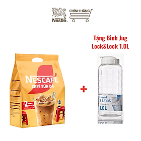 [Tặng bình Jug 1L] Cà phê hòa tan NESCAFÉ - Cà Phê Sữa Đá (bịch 25 gói x 24g)