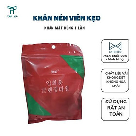 Khăn giấy nén hình viên kẹo dùng một lần tiện dụng khi đi du lịch, Khăn lau mặt Hàn Quốc nhỏ gọn đa năng - Chính hãng MINIIN