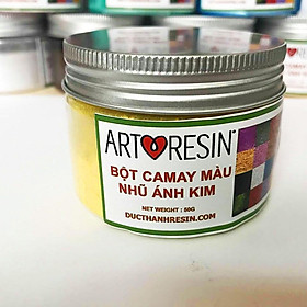 Bột camay nhũ ánh kim pha Epoxy Resin màu VÀNG - YELLOW 50g ducthanhauto