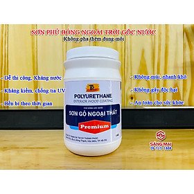 Sơn bóng gỗ dùng ngoài trời - Hộp 1kg - Sơn lau gỗ gốc nước: dễ sử dụng, không độc hại, an toàn cho sức khoẻ