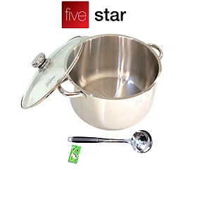 Mua Nồi luộc gà inox 304 cao cấp Fivestar Plush 28cm nắp kính   3 đáy dùng được bếp gas   hồng ngoại ( tặng 1 vá canh inox )