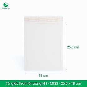 MTS3 - 26,5x18 cm - 25 Túi giấy Kraft bọc xốp hơi thay hộp carton