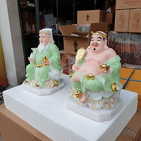 Cặp thần tài ông địa đá 12in cao 30 cm cao cấp