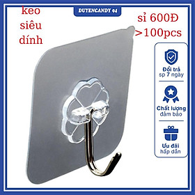 Mua Móc Dán Tường Siêu Dính trong suốt 6x6cm - móc dính thần thánh siêu dính