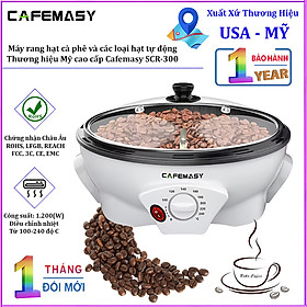 Máy rang hạt các loại hạt tự động, thương hiệu Mỹ cao cấp Cafemasy SCR-300. HÀNG CHÍNH HÃNG