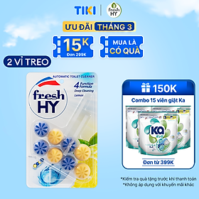 Viên Tẩy Bồn Cầu Fresh HY 350 Lần Xả, Làm Sạch Khuẩn & Ngăn Ngừa Mảng Bám, Khử Mùi Và Lưu Hương Thơm Mát (2 Vỉ Treo)