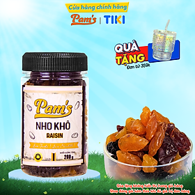 Nho Khô Sấy Mọng Không Đường Pams 200g/hũ - Hàng Nhập Khẩu Chile, Chua Ngọt Tự Nhiên