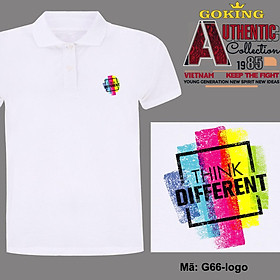 THINK DIFFERENT, mã logo,g66. Áo thun polo cổ bẻ cho nam nữ, form unisex. Áo phông cổ trụ hàng hiệu Goking, quà tặng cao cấp cho gia đình, cặp đôi, doanh nghiệp