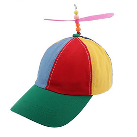 Novelty Kids Size Helicopter Hat with Propeller Can Adjustable Fits All Kids