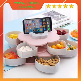 Mua Khay đựng Mứt  Bánh Kẹo hình cánh hoa 2 tầng Hàn Quốc hiện đại