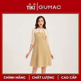 Đầm nữ dáng xòe GUMAC DB1145 thiết kế phối cổ nơ