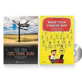 Sách- Combo gửi tôi thời Thanh Xuân song ngữ Trung việt có phiên âm MP3 nghe + Make your Chinese map Bản đồ tư duy từ vựng Tiếng Trung theo chủ đề +DVD tài liệu