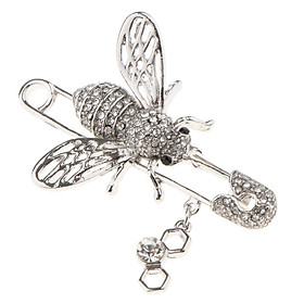 Charms Women Girl Lovely Bee Alloy & Rhinestone Pin Brooch Jewelry Accessory
