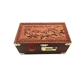 Hộp tiết kiệm tiền, hộp trang sức gỗ Hương Mã đáo thành công khóa mật mã an toàn 
