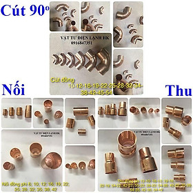 Mua Cút đồng 90 độ - Măng xông nối đồng - Thu đồng các cỡ (chọn đúng loại khi đặt hàng) hàn nối ống đồng