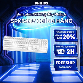 Bàn phím Bluetooth Philips SPK6407 - Hàng Chính Hãng - Màu trắng