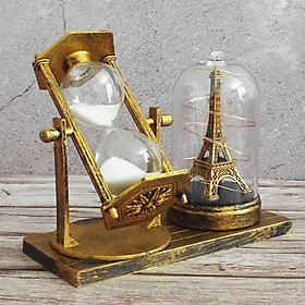 Mô hình trang trí đồng hồ cát tháp Eiffel đèn phát sáng