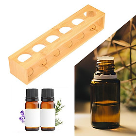 Bamboo Diffuser Holder - Single Tier Rack for Essential Oil, for 5ml, 10ml, 15ml, 20ml Essential Oils Bottles
