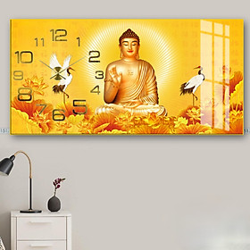Mua Đồng Hồ tranh Pha lê PVP  đồng hồ KT 30*60  40*80  ĐỒNG HỒ PHA LÊ   ĐÔNG HỒ TREO TƯỜNG - PHẬT GIÁO