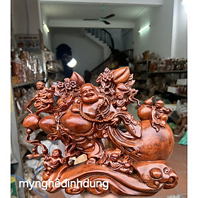 Mua Tượng phật di lặc kéo  bao vàng bằng  gỗ  hương đá  kt 30x25x12cm