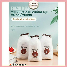Mua ✿✿✿ set 100 màng bọc thực phẩm túi gấu có chun co giãn tái sử dụng ✿✿✿