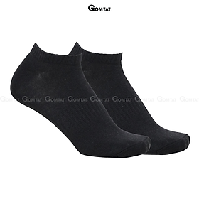 Tất vớ cổ ngắn nam nữ GOMTAT chất liệu cotton cao cấp, êm mềm đi mát, thiết kế thoáng khí - GOM-KLB-TRONNGAN - Cổ Ngắn - Đen