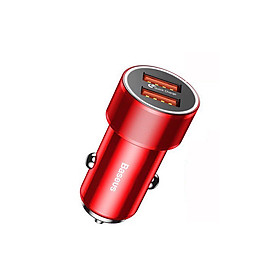 Sạc nhanh đa năng Baseus Small Screw Dual-USB dùng cho xe hơi (36W, Quick Charge 3.0, 2 Ports USB Car Charger) - Hàng Chính Hãng