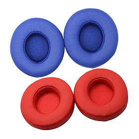 2Pair Ear Pads Cushions Replacement for Beats Solo 2 Solo 3 Red & Blue