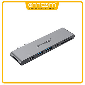 Mua Cổng Chia USB-C Hub AnnBos 7-In-1 Type C Hub With HDMI Port  USBC Charging Port  2 USB 3.0 And 1 USB 2.0 Ports  SD/TF Card Reader (Grey) - Nhập Khẩu Mỹ