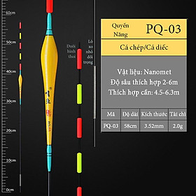 Phao hố đấu Quyền năng, phao câu đơn câu đài nhạy cá, chất liệu nanomet mã PQ