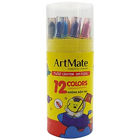 Bút Sáp Vặn 12 Màu AM-TC501