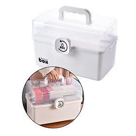 Hình ảnh sách Plastic Storage Box Household Office Craft Supplies Container Holder Cosmetic Pills Organizer with Handle Durable Emergency First Aid Box Kits