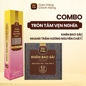 Mua Combo Tròn Tâm Vẹn Nghĩa – Khăn Bao Sái Bảo Trầm + Nhang Trầm Nguyên Chất 180g | Thanh Tịnh  An Toàn