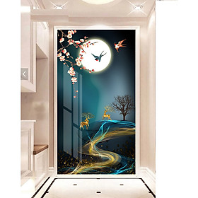 Mua Tranh treo tường phòng khách  phòng ngủ -Tranh treo 1 tấm dọc M26611/ Gỗ MDF cao cấp phủ kim sa/ Chống ẩm mốc  mối mọt/Bo viền góc tròn