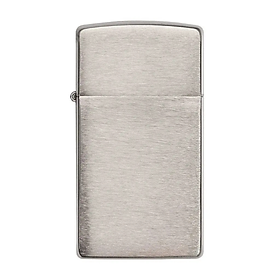 Bật lửa Zippo 1600 Slim Brushed Chrome - Dòng Zippo Nhỏ Gọn Mạ Chrome Xước Ngang Chính Hãng Mỹ, Chống Gió Cao Cấp