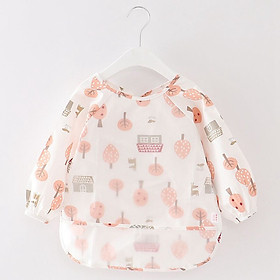 Yếm máng dài tay Cotton chống thấm nước cho bé tập ăn, tập vẽ Mastela