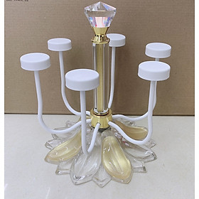 Mua KHAY ÚP LY CỐC CHÂN HOA PHA LÊ TAY TRẮNG - ANTH437