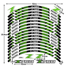 Kawasaki Z650 Z750 Tem phản quang bánh xe mô tô Kawasaki Sọc Decal Dán trang trí chống thấm nước