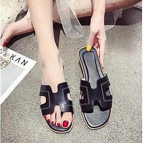 Dép Quai Ngang Nữ Chữ H Da PU Cao Cấp Đẹp Êm Chân 3Fashion - 2567 New
